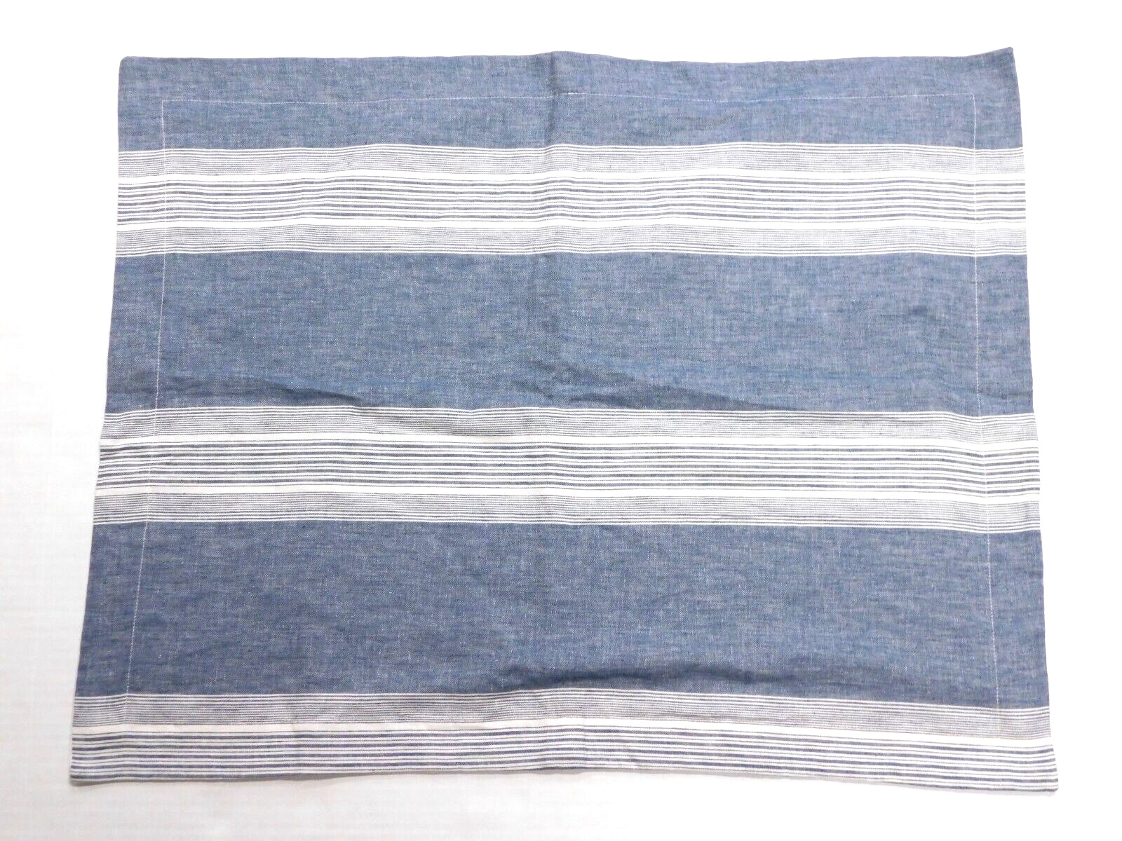 One Threshold  Full/Queen Chambray blue and white pillow sham