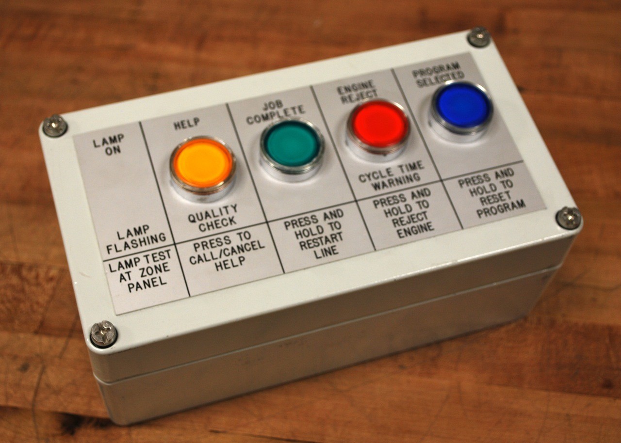 Telemecanique XAPA122209MH00092, 4 Button Control Panel. Amber, Red, Green, Blue