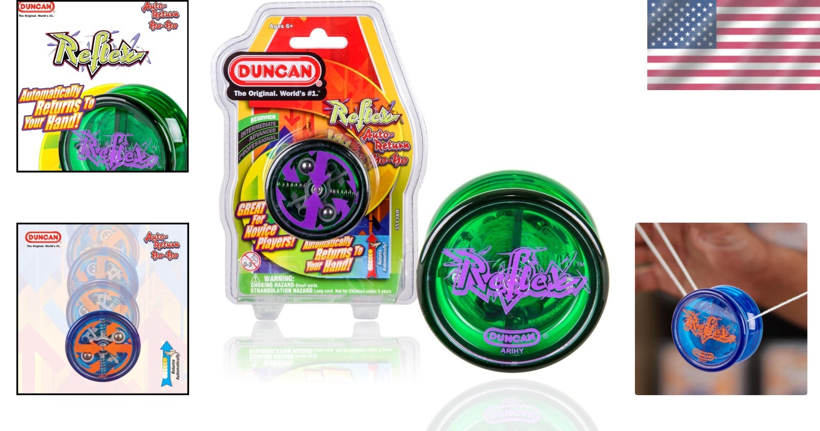 Durable Reflex Beginner Yo-Yo - Green Automatic Return for Easy Learning