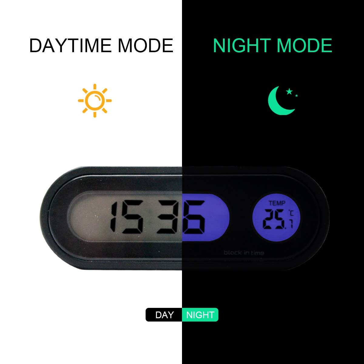 2in1 LED Digital Clock Thermometer with LCD Backlight, Supports 12...