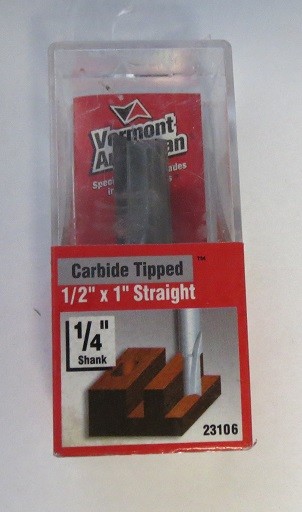 Vermont American 23106  1/2" X 1" Straight 1/4" Shank Carbide Tipped