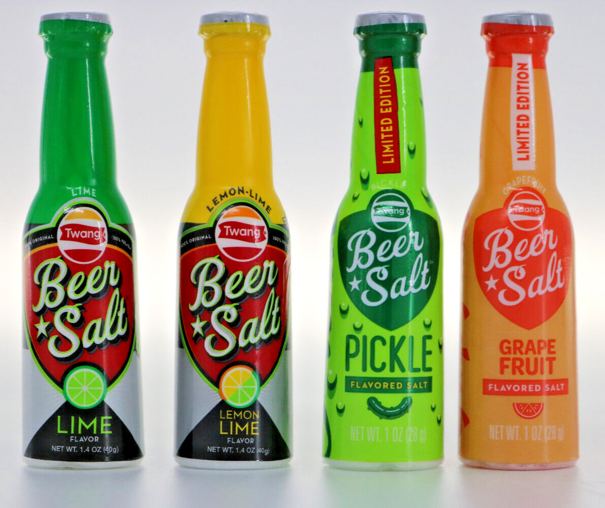 Twang Beer Salts 4 Ct Sampler Pack - Lime Lemon Lime Pickle Grapefruit