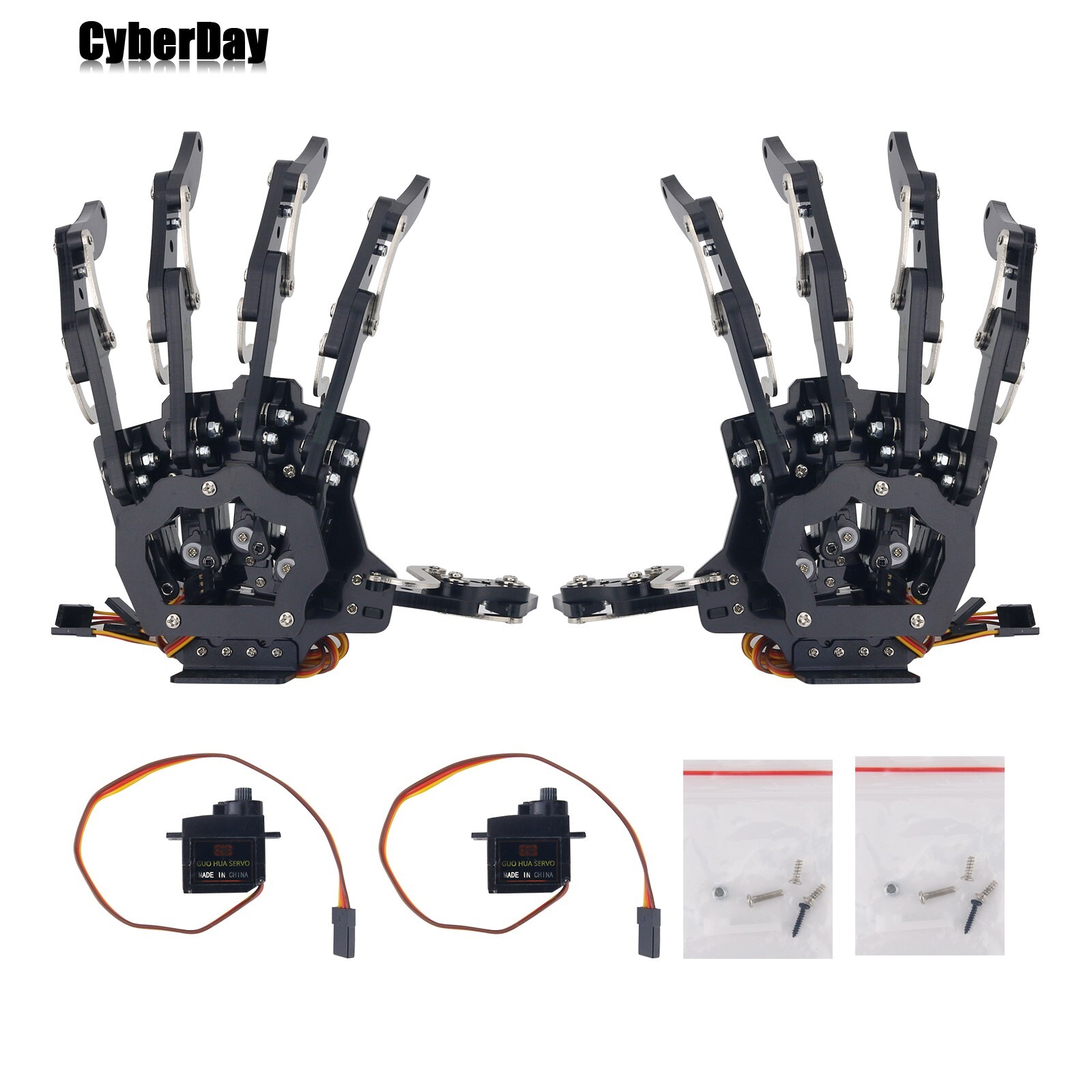 Mechanical Claw Clamper Gripper Arm 2 Hands with Servos for Robot DIY Assembled