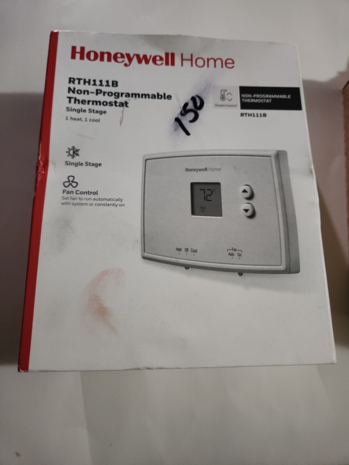 New Honeywell RTH111B Digital Thermostat White Non-programmable