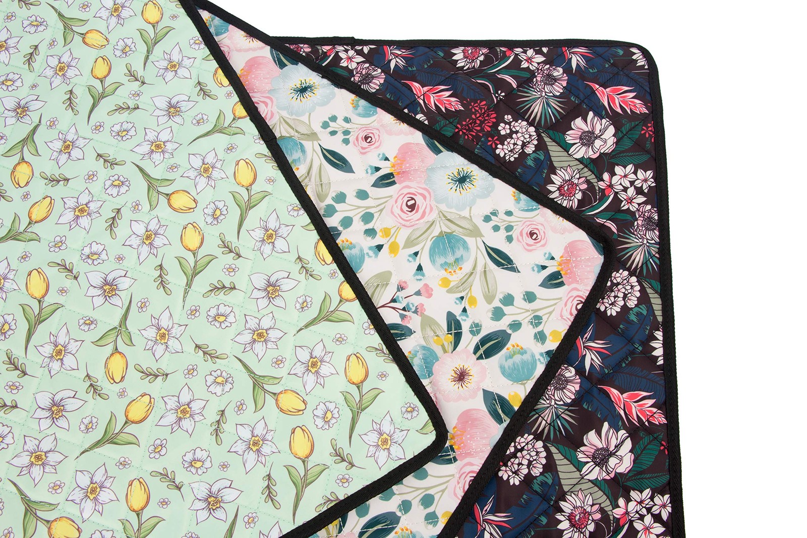 PACMAXI Sewing Machine Pad for Table with 4-Floral With Green Background