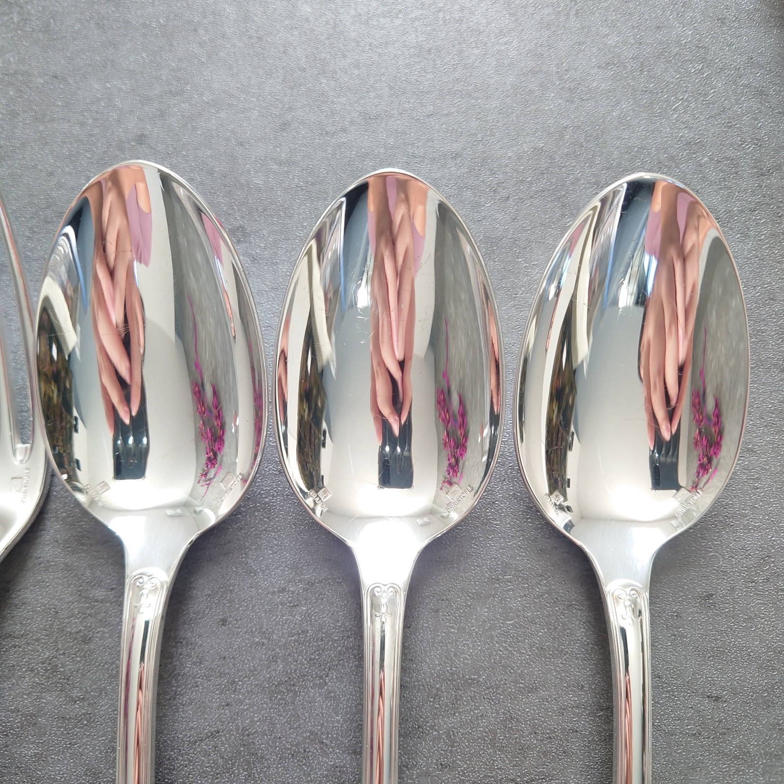 Christofle Malmaison 9pcs Silverplate Flatware Table Knife Fork Spoon Excellent