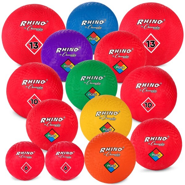 Champion Sports Rhino Mixed Playground Ball Set 14 Total Balls + Mesh Carry Bag