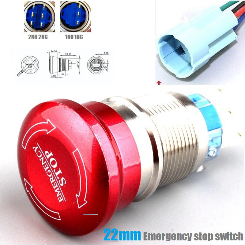 19mm STOP Stainless Steel Emergency Push Button Switch Elevator emergency button