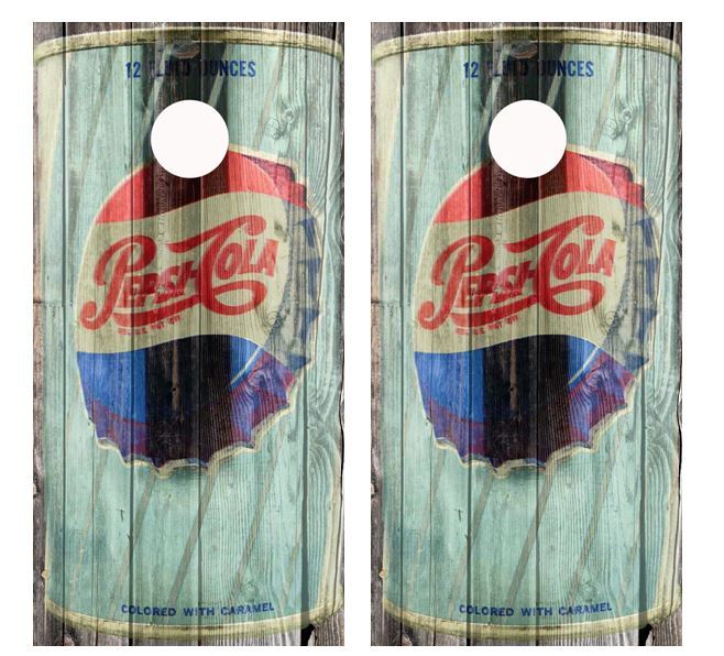 Vintage 50's Pepsi - Cola Soft Drink Can Barnwood Cornhole Board Wraps #2512
