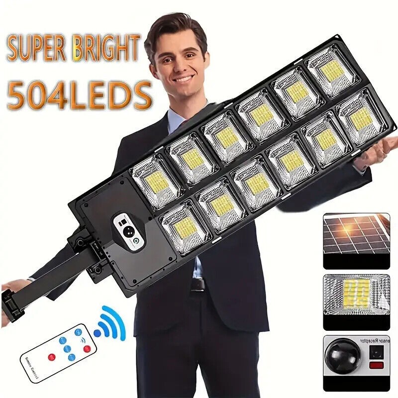 Solar Street Light Motion Sensor Lamp Commercial Dusk To Dawn Road Lamp Outdoor