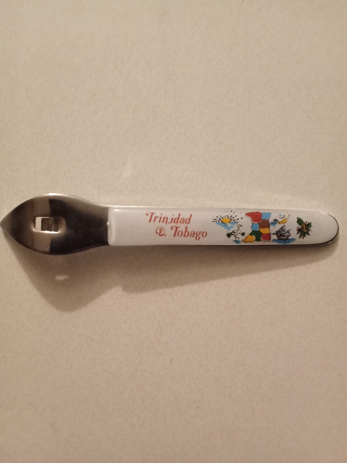 Vtg Trinidad& Tobago Souvenir Metal Bottle Opener, 4.5", Used.