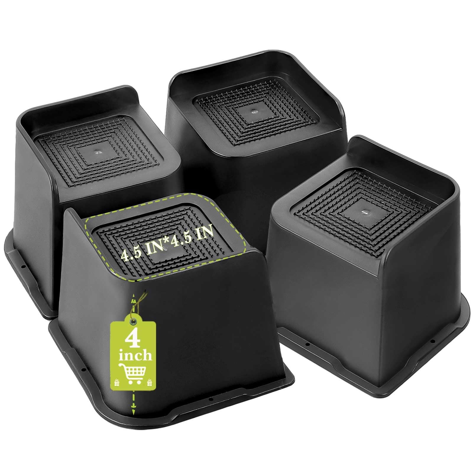 Bed Risers 2 inch, 3 inch, 4 inch, 6 inch, 8 inch Heavy Duty, Oversized Furni...