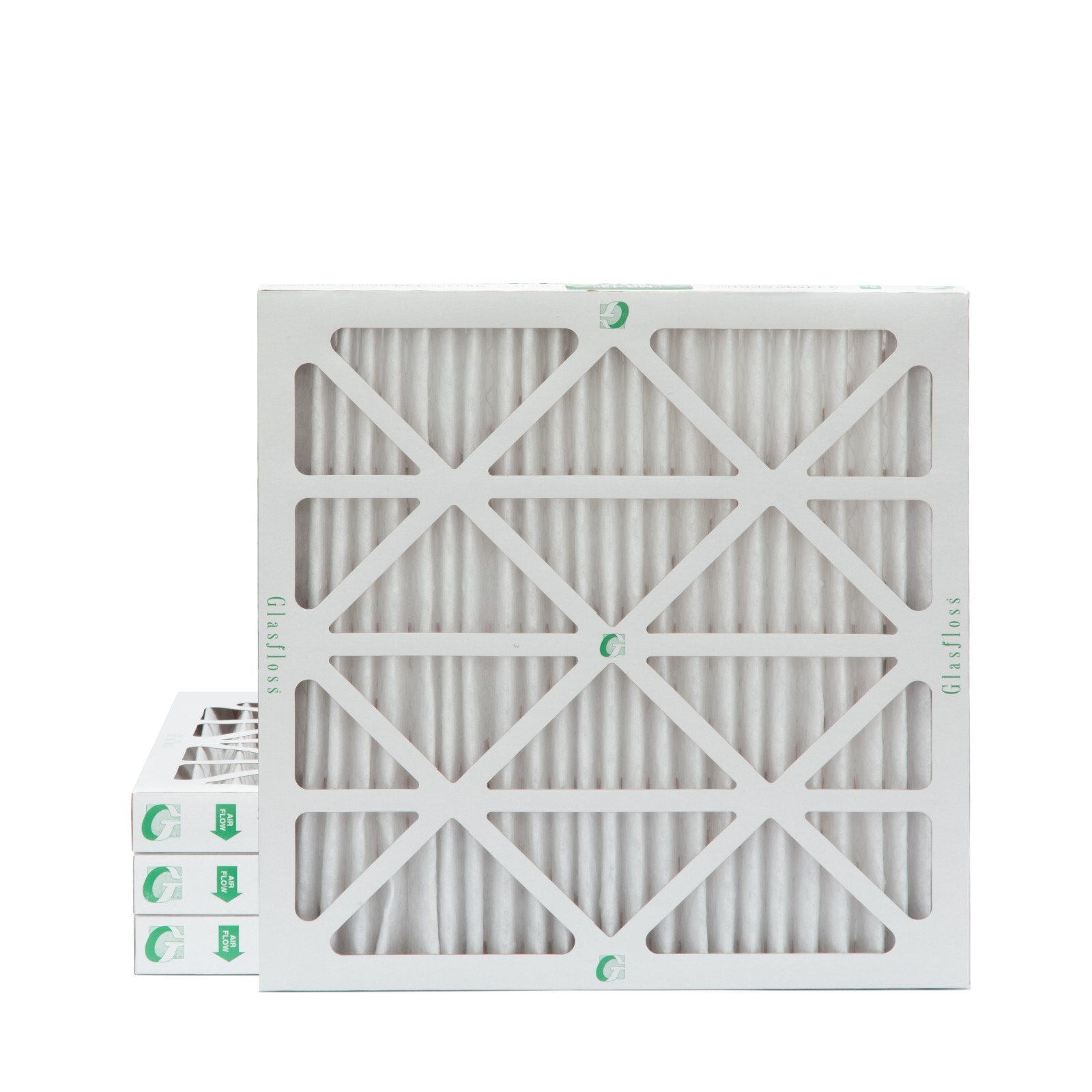 20x20x2 MERV 13 Pleated Air Filters by Glasfloss.  4 Pack.  Made in USA.