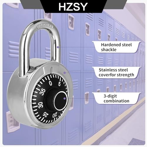 Combination Padlock 1 Pack, Fixed Dial Combination Padlock with 1 PACK Black
