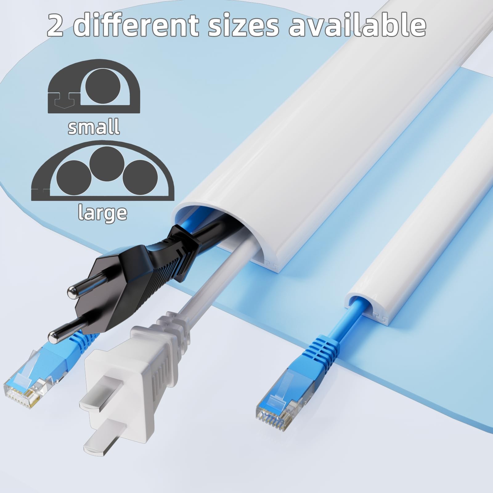 39in Adhesive Cable Raceway for Wall-Mounted TV, Flexible Silicone