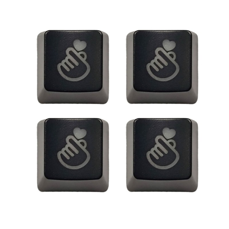 4Pcs Heart Shaped Backlit Keycaps ABS Material OEM Height For Mechanical