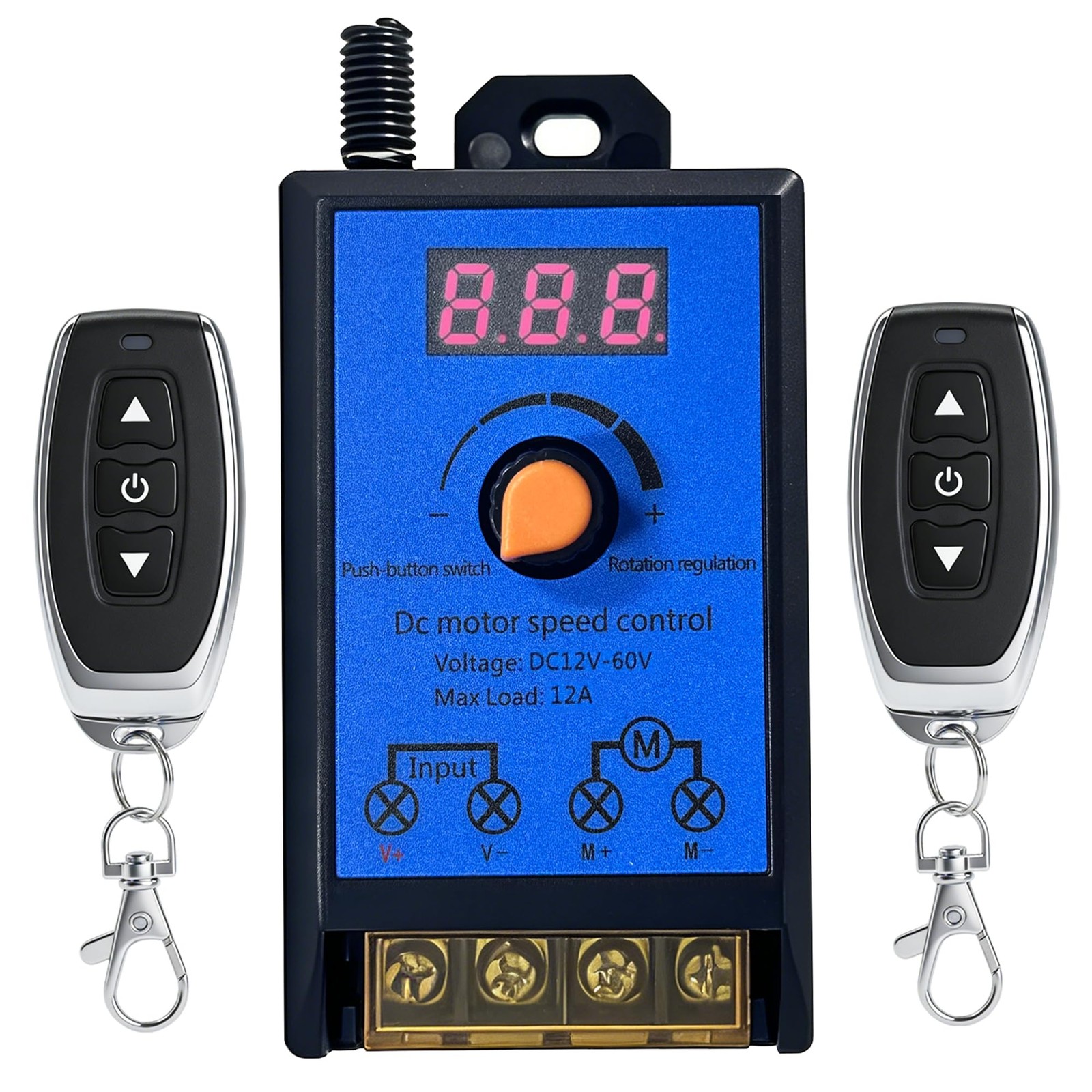 DC 12V60V 12A Motor Speed Controller with 2 Wireless Remotes,PWM Variable Spe...