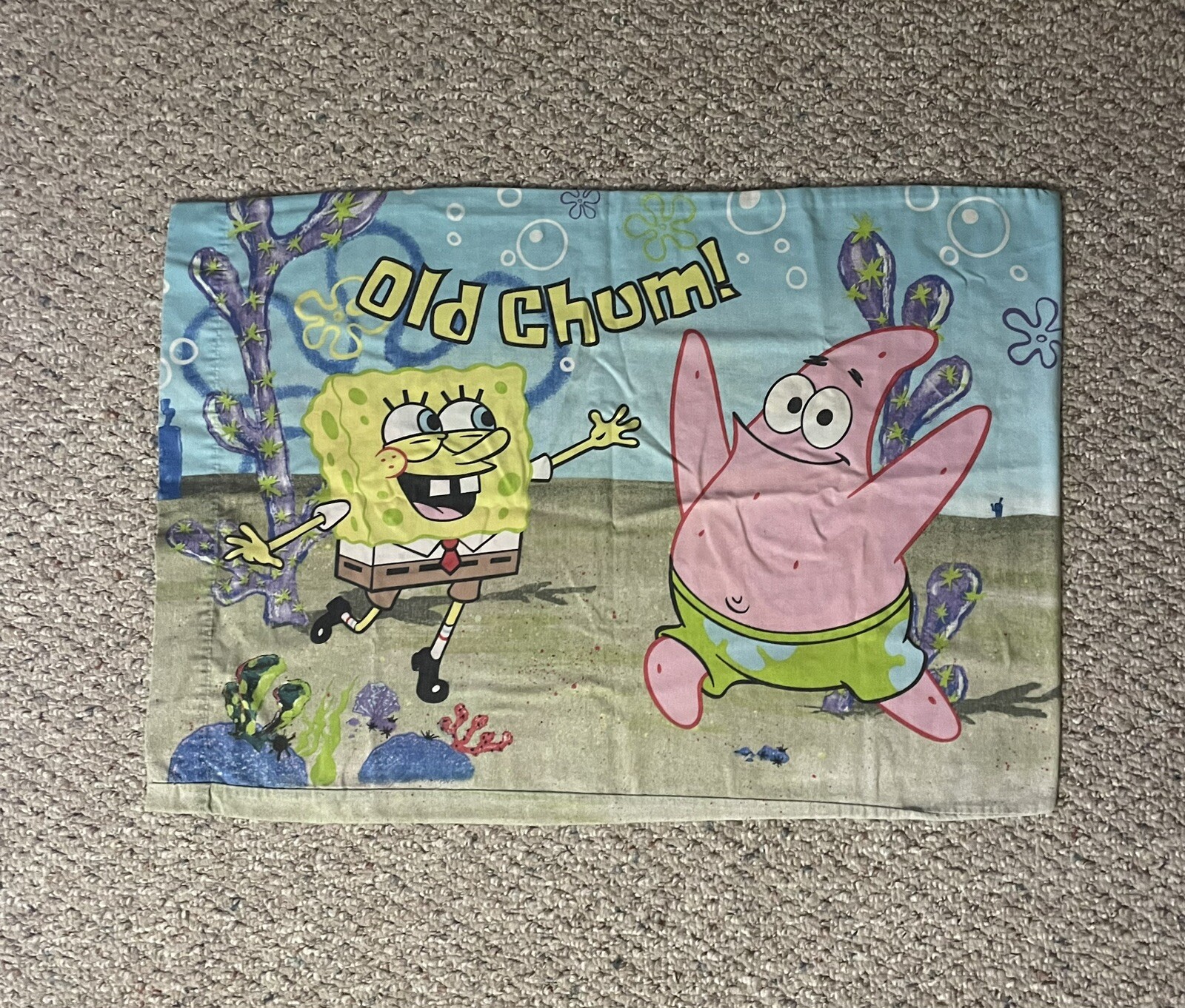 SpongeBob SquarePants & Patrick Standard Pillowcase 30”x20” Nickelodeon 2003