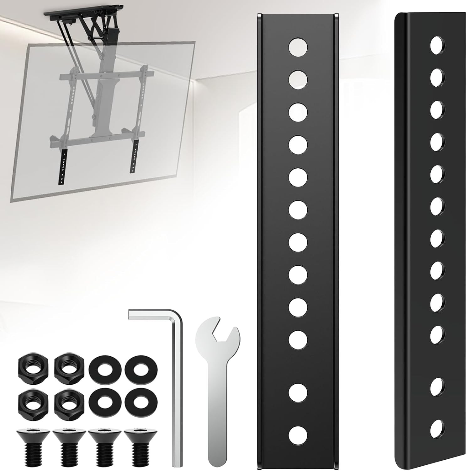 Vertical VESA Extender Plate Bracket Kit TV Mount Extension Bracket Designed ...