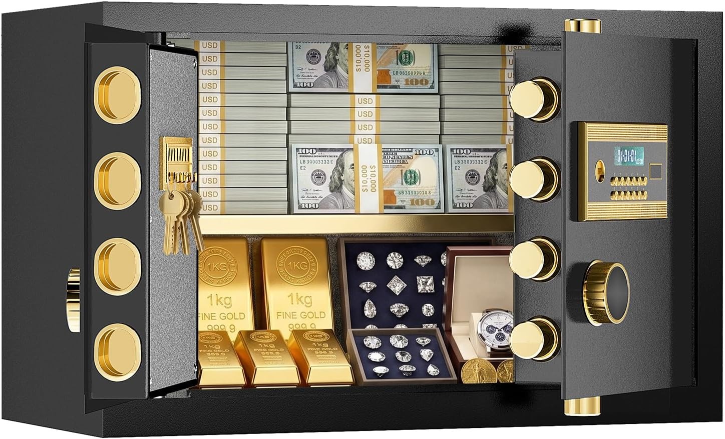 6.0 Cub Extra Heavy Duty Home Safe with Double Door for Jewelry & Money Safe