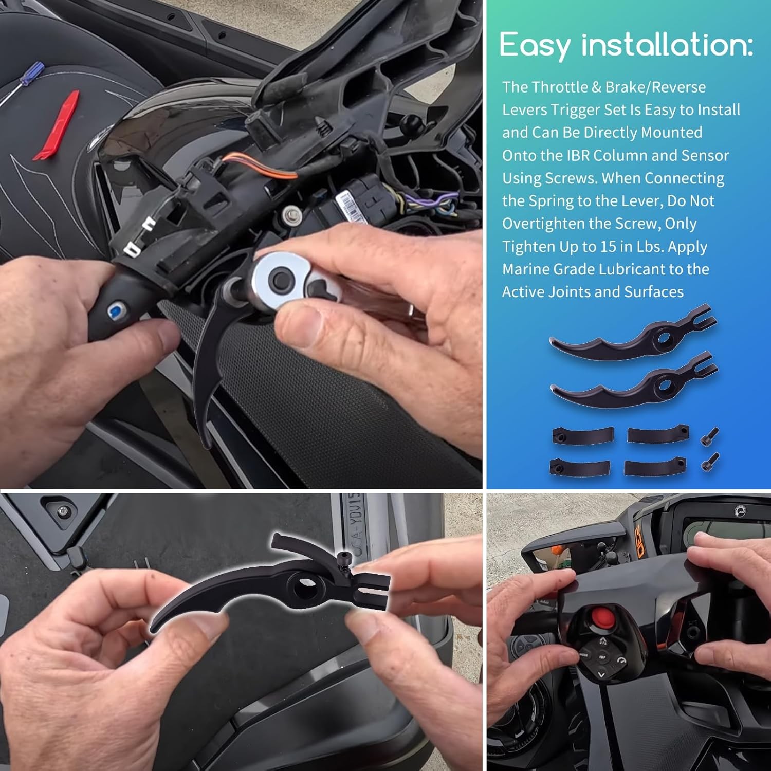 Throttle&Brake/Reverse Levers Upgrade Trigger Set For 2018+Seadoo w/IBR Systems