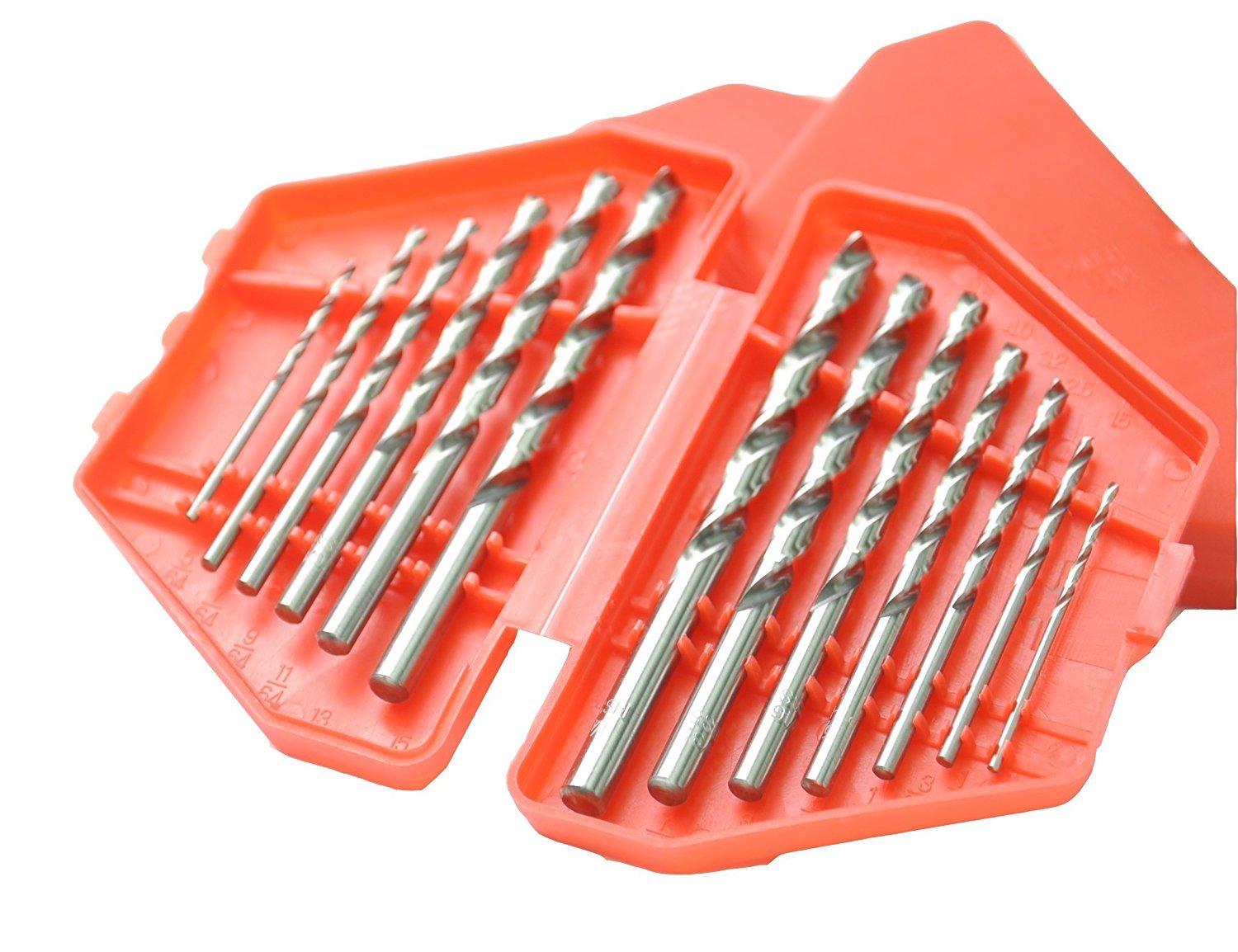 DRILLFORCE 13Pcs HSS Fully Ground Jobber Length Drill Bits Set With White Finshe