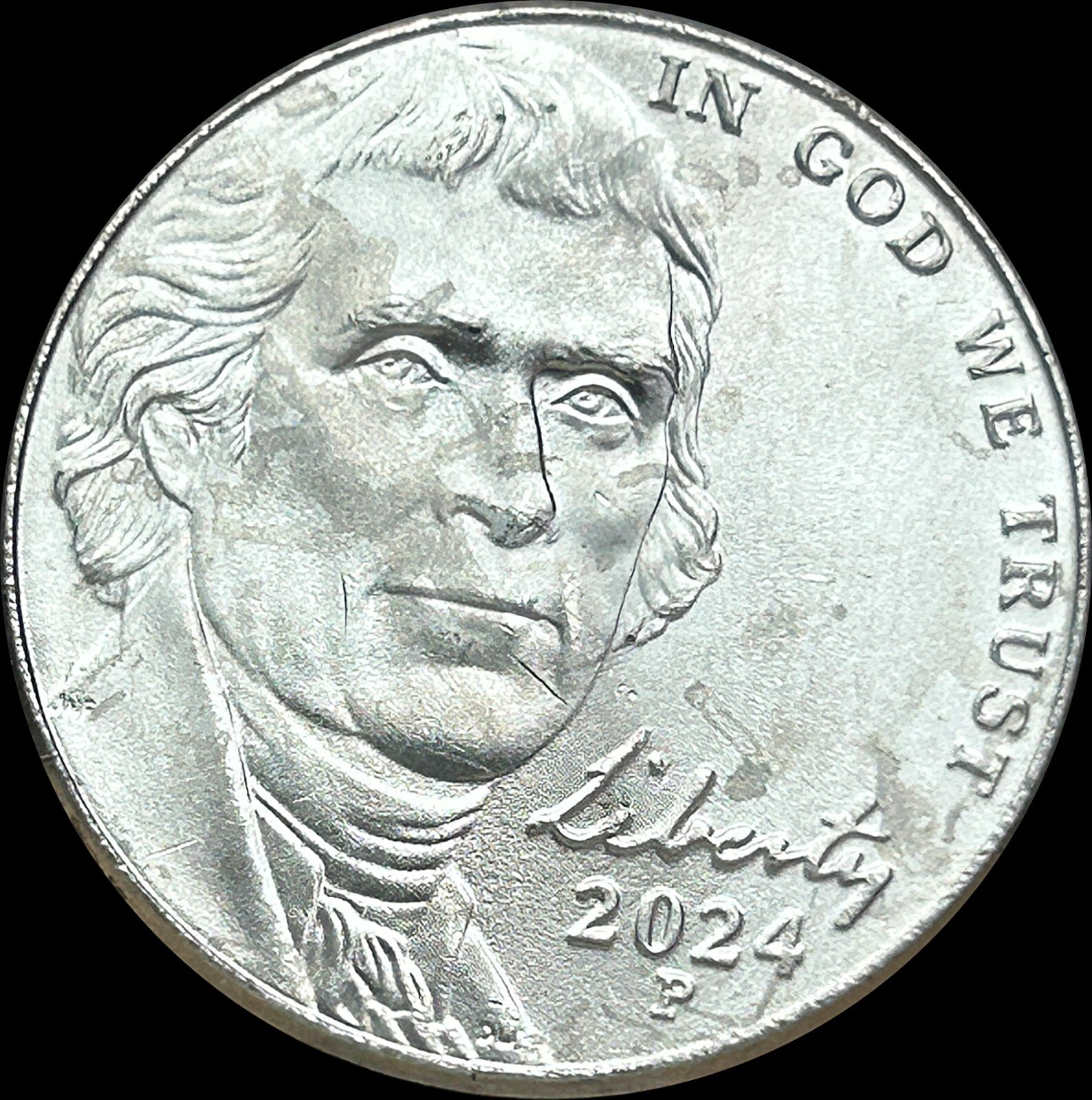 Die Crack & Other Errors - 2024 Nickel  - Possible Retained Grease