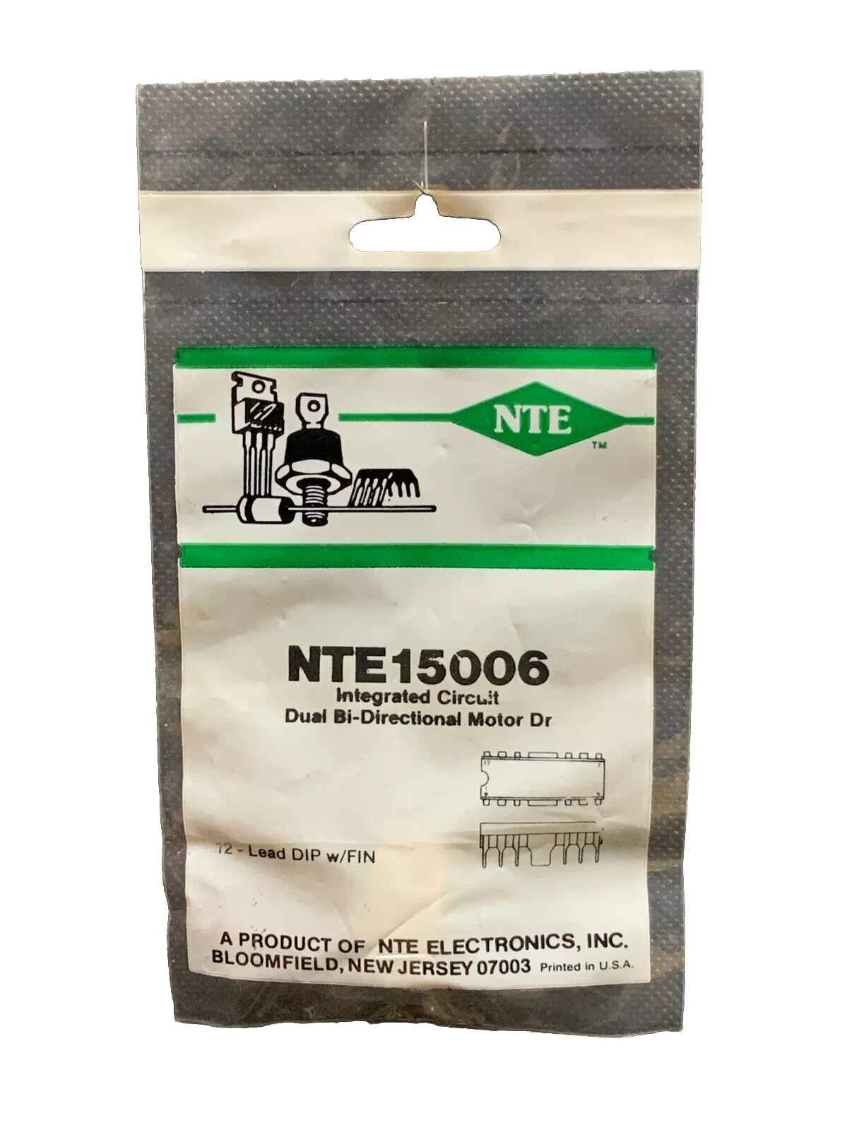 NTE15006 IC Dual Bi-Directional Motor Driver 12 Lead DIP W/FIN