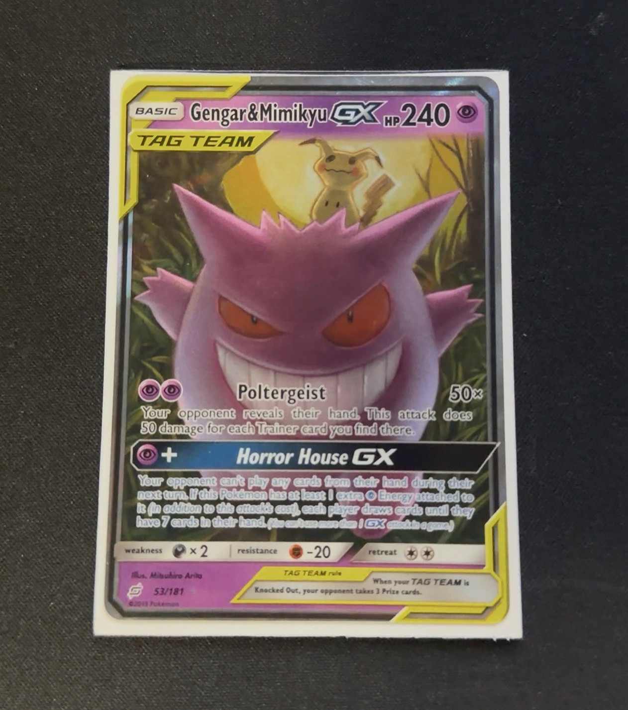 Gengar & Mimikyu GX TAG TEAM Holo 53/181 SM-Team Up 240 HP Eng 2019