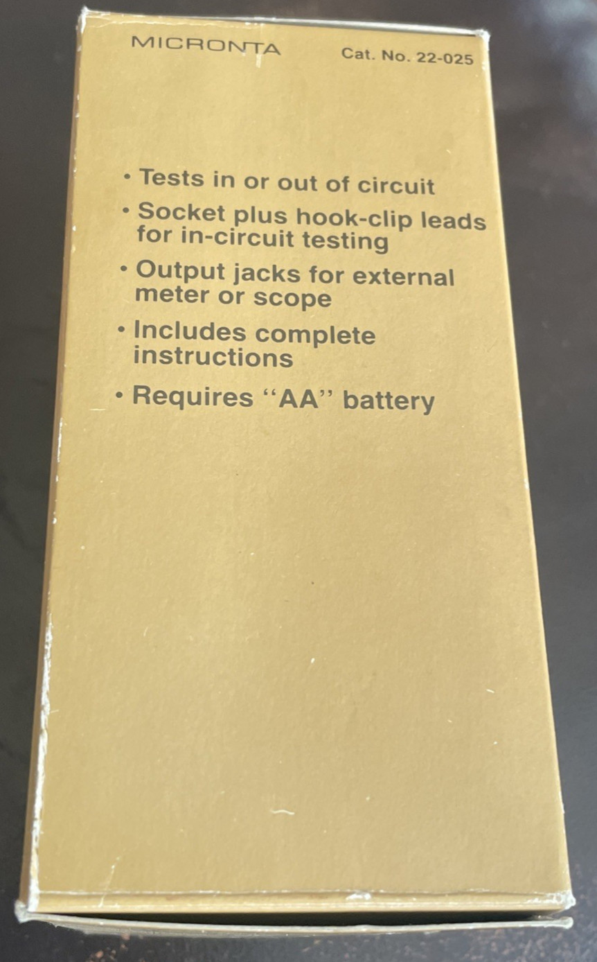 Micronta Dynamic Transistor Checker 22-025 With Original Box & Manual Works