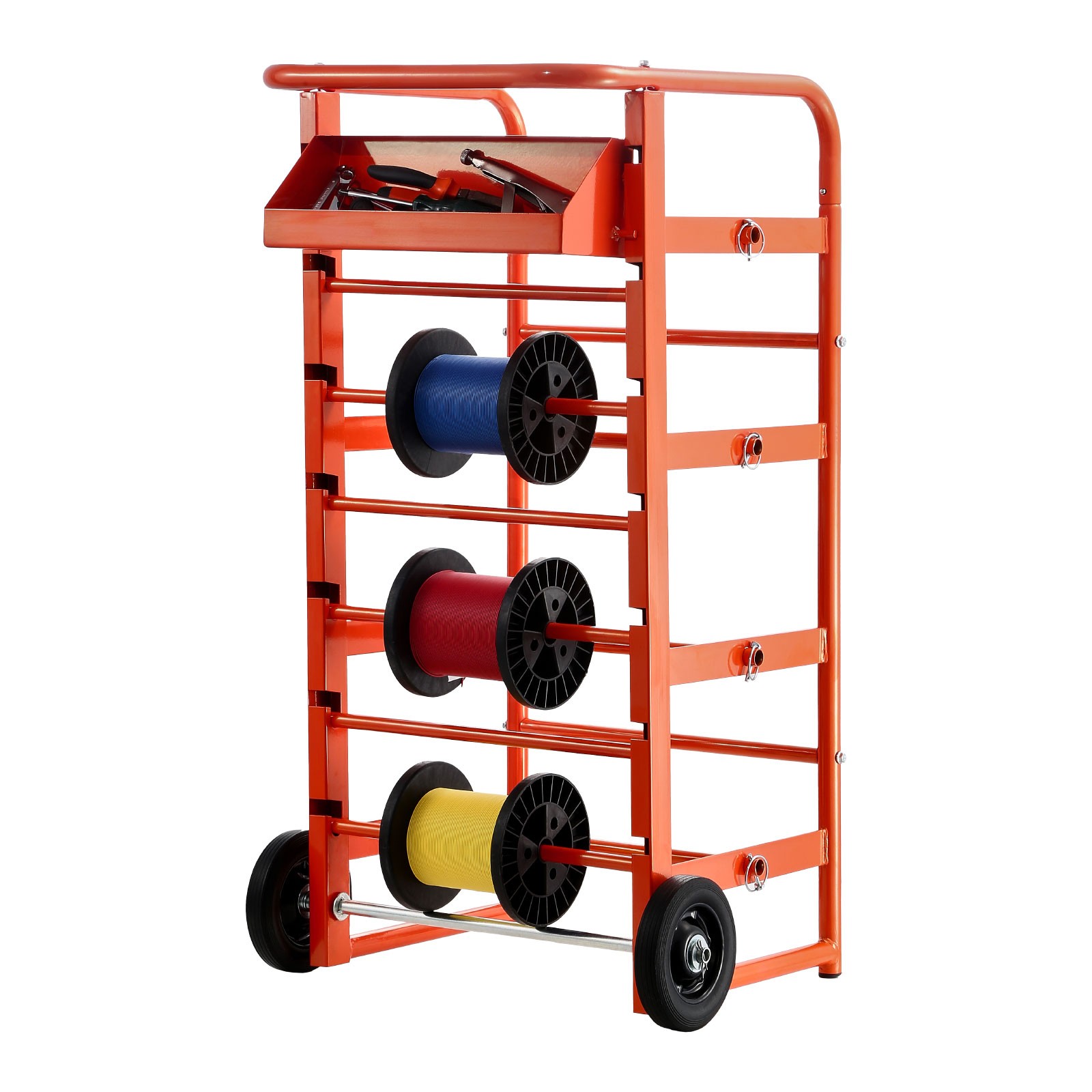 Wire Spool Rack 11 Rods Cable Caddy Wire Spool Cart for Industrial Electrical