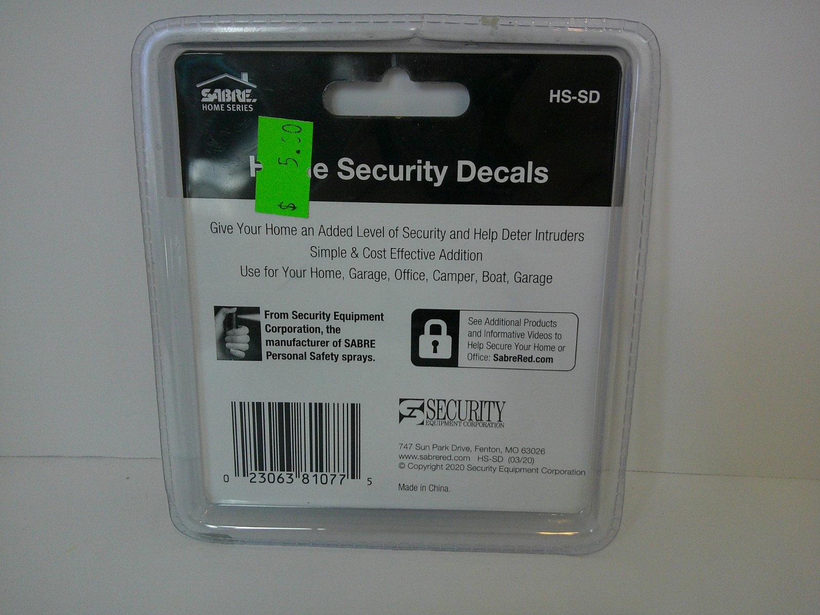 Home Security Decals Deter Intruders Sabre Home Series 5 Pack
