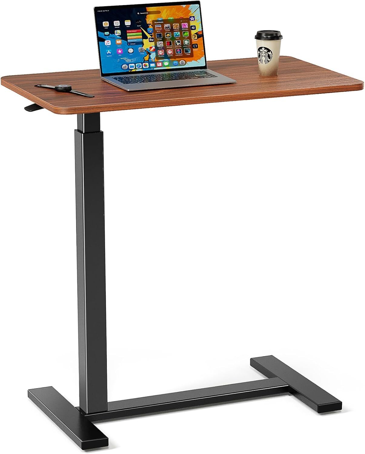 Overbed Bedside Table with Wheels Adjustable Hospital Home Use Bed Laptop Table