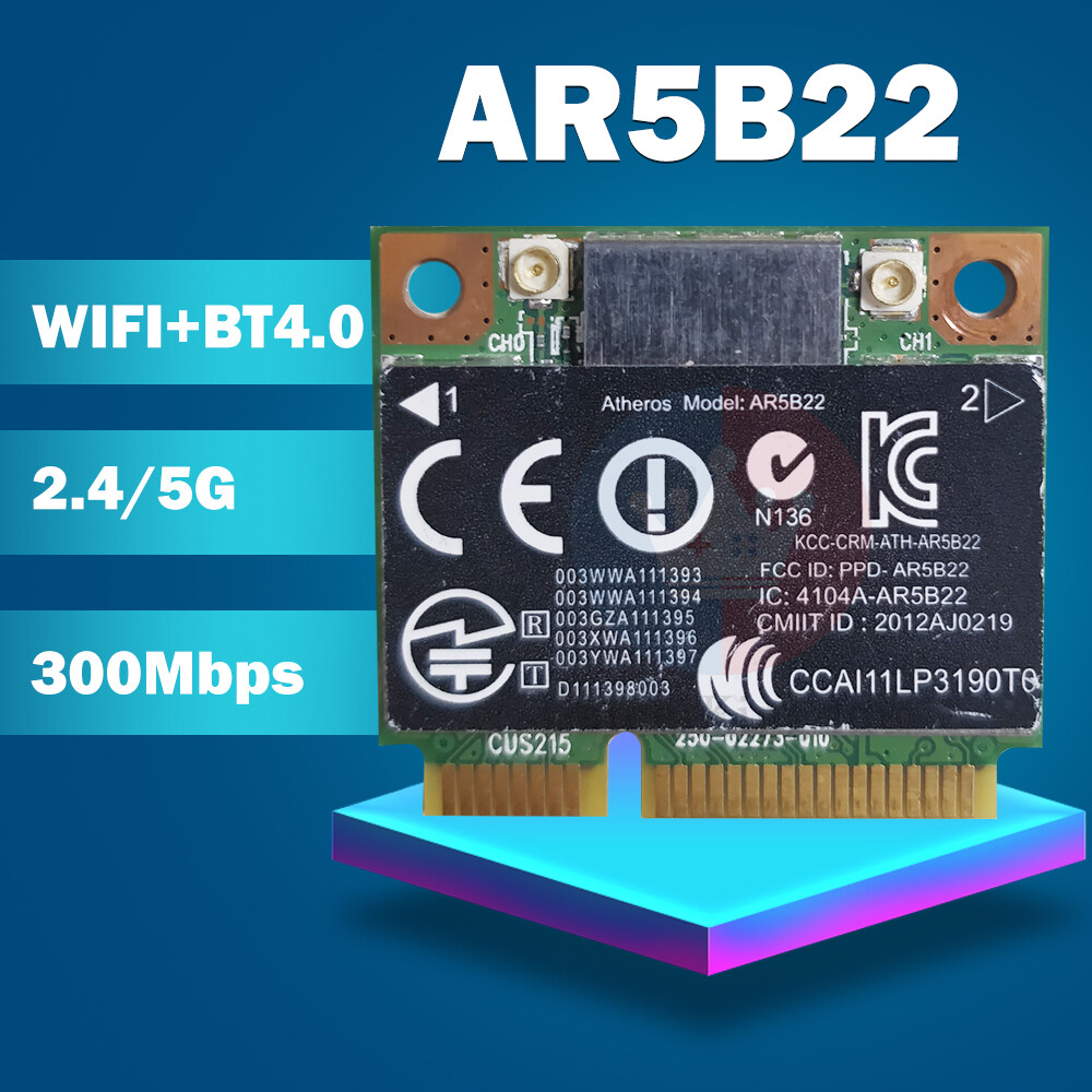 HP Chromebook 14-q010nr 14-Q WiFi Wireless Card 676786-001 676690-001 AR5B22 101