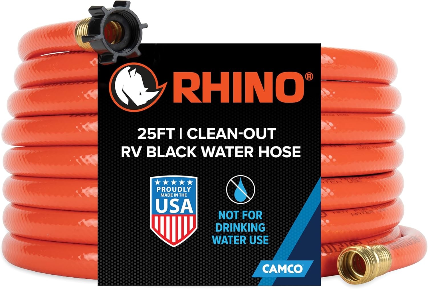 25-Ft Clean-Out Camper/RV Black Water Hose | Features a Heavy-Duty PVC Design &