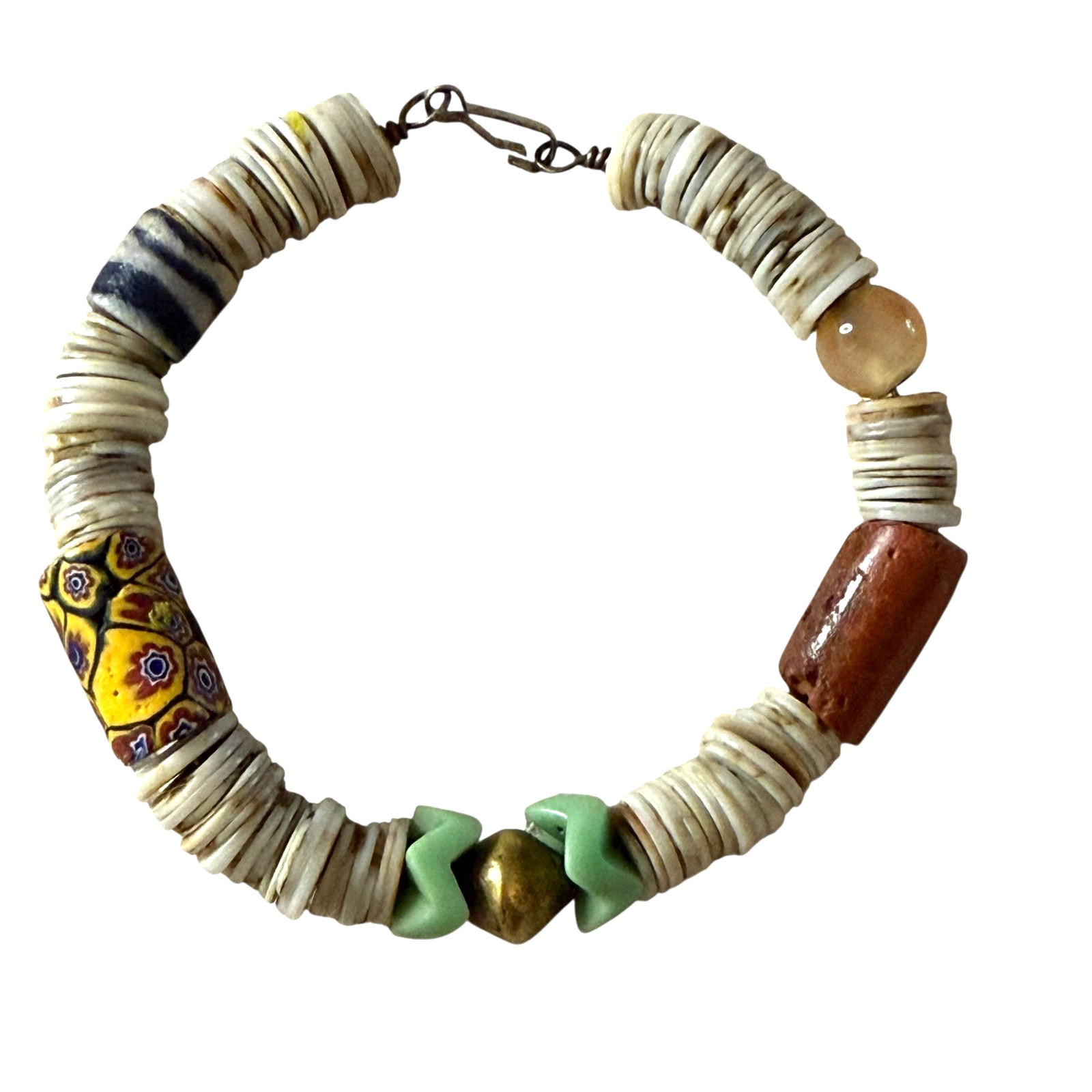 Artisan Stackable Bracelet Bead Shell Wire 8" bv