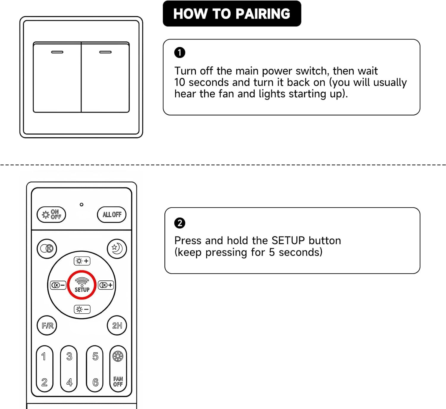 Ceiling Fan Remote Control Replacement for LP-FSD01 LP-FSD02 LP-FSD03 LP-FSD04