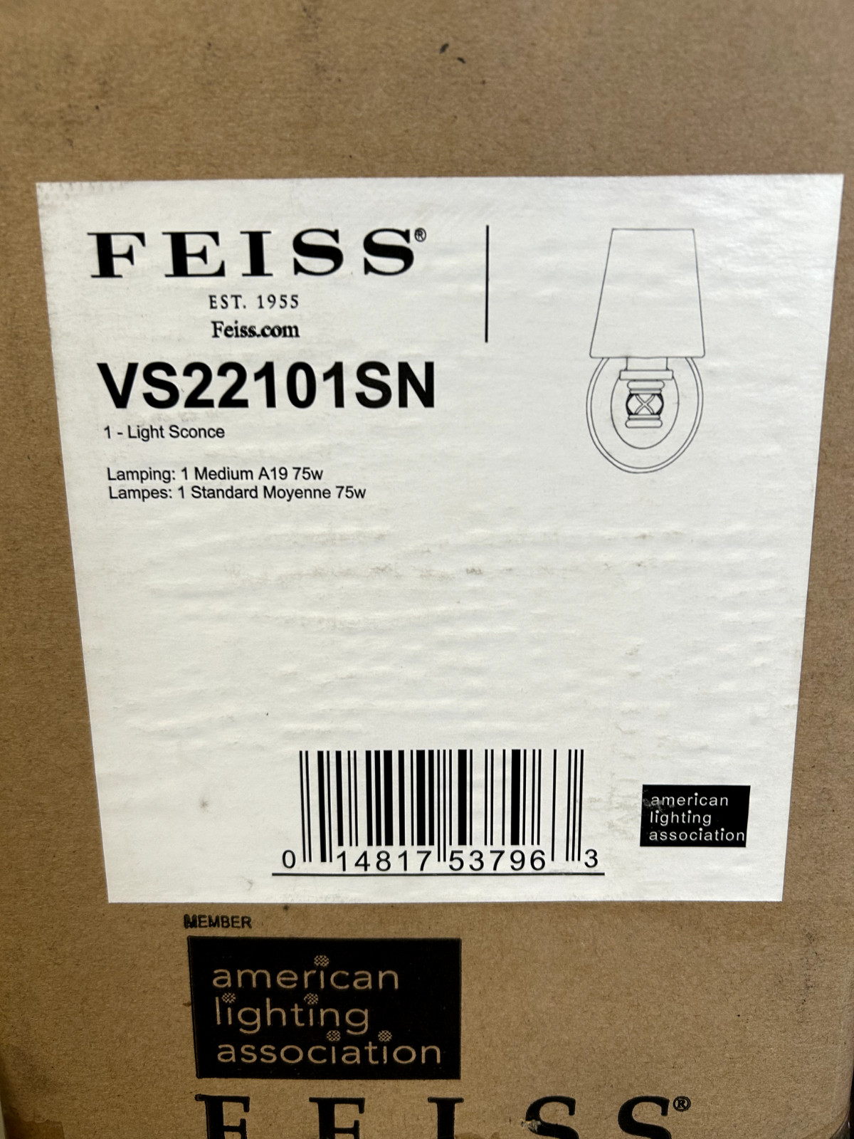 FEISS VS22101SN Light Sconce Satin Nickel