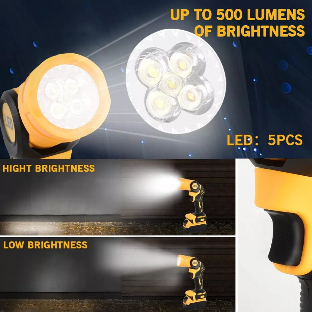 2PCS For DeWALT 20V Max Battery Cordless LED Pivoting Work Light Flashlight TOOL