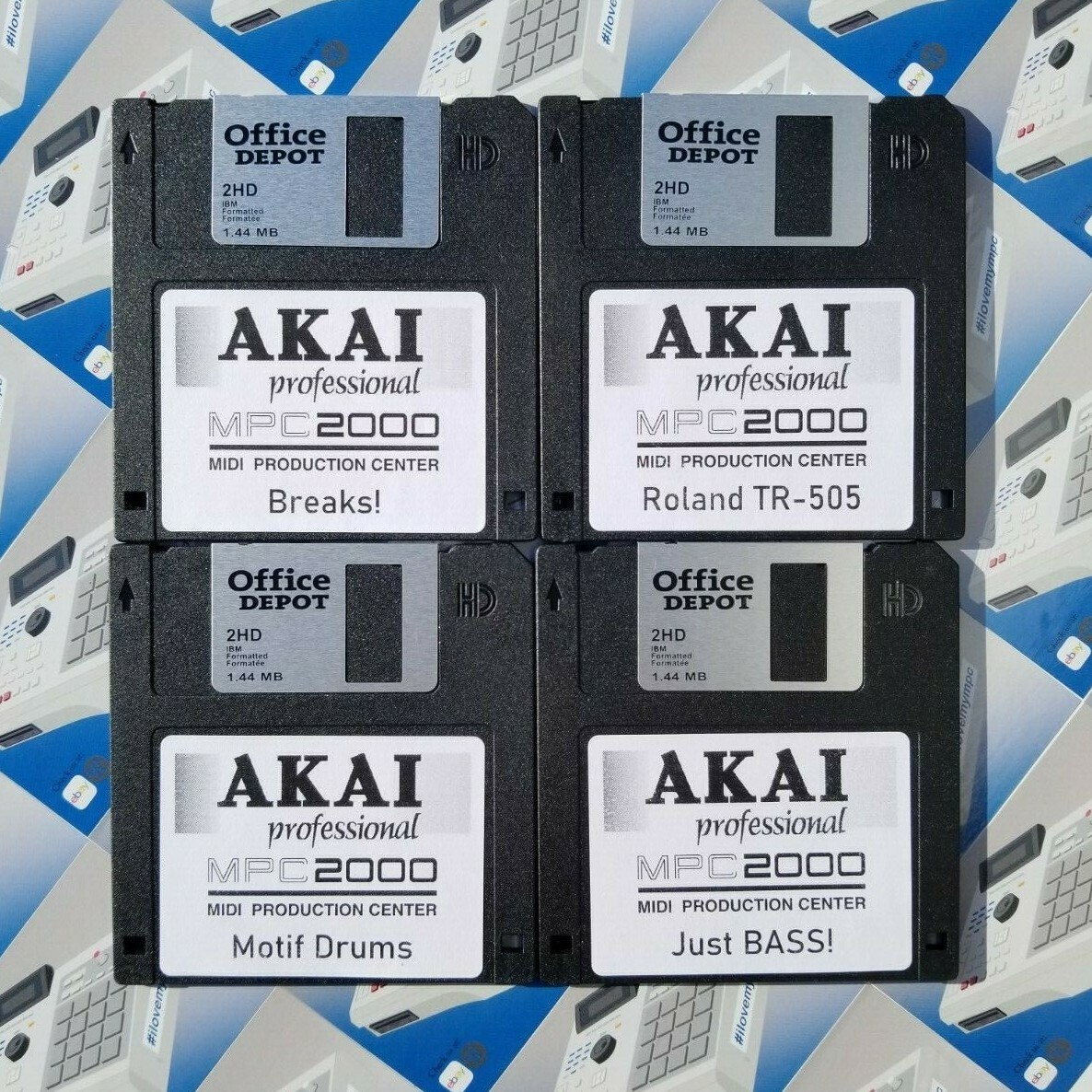 Akai MPC 2000 x20 Diskettes Drum Kit Sounds Samples Floppies Floppy
