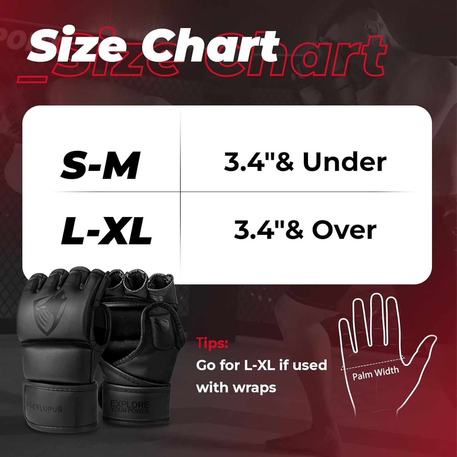 Durable Training Gloves for MMA, Kickboxing & Muay Thai - Small/Medium Size