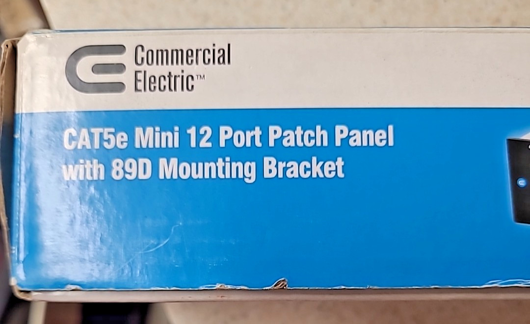 Commercial Electric CAT5e Mini 12-Port Patch Panel with 89D Mounting Bracket*484