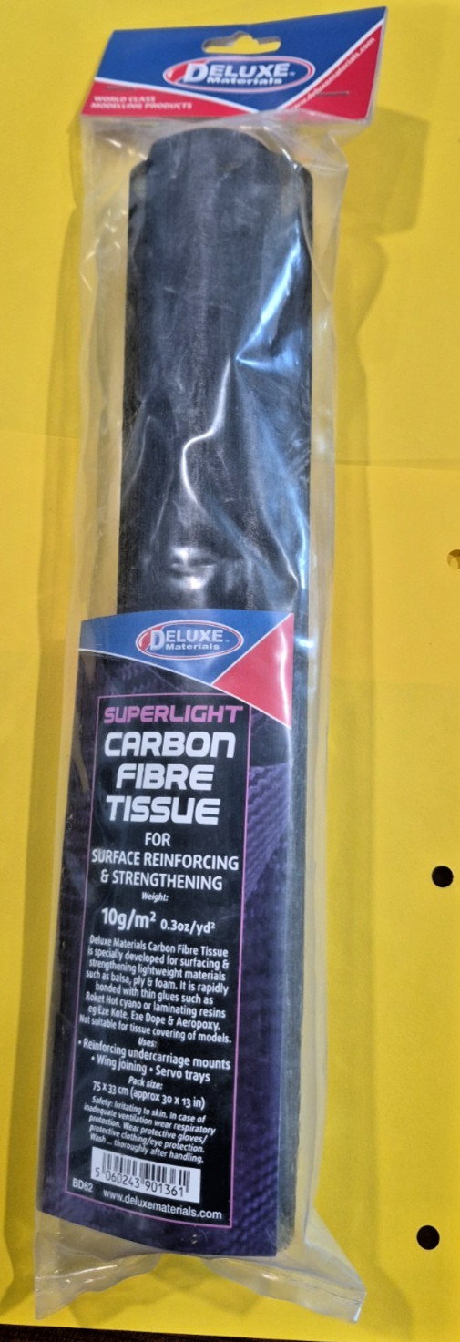 Deluxe Materials - NIP! ~ Superlight Carbon Fibre tissue.  Approx 30" x 13"