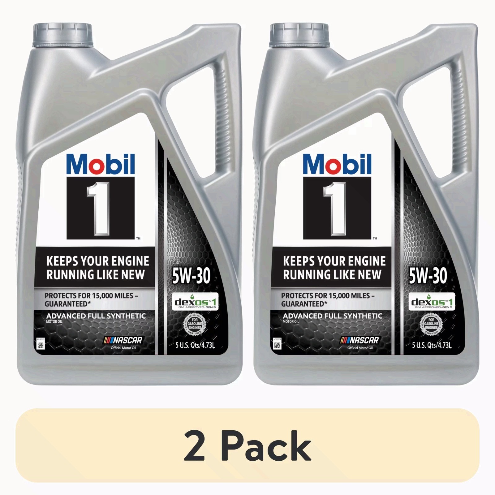 (2 pack) Mobil 1 Advanced Full Synthetic Motor Oil 5W-30, 5 Quart