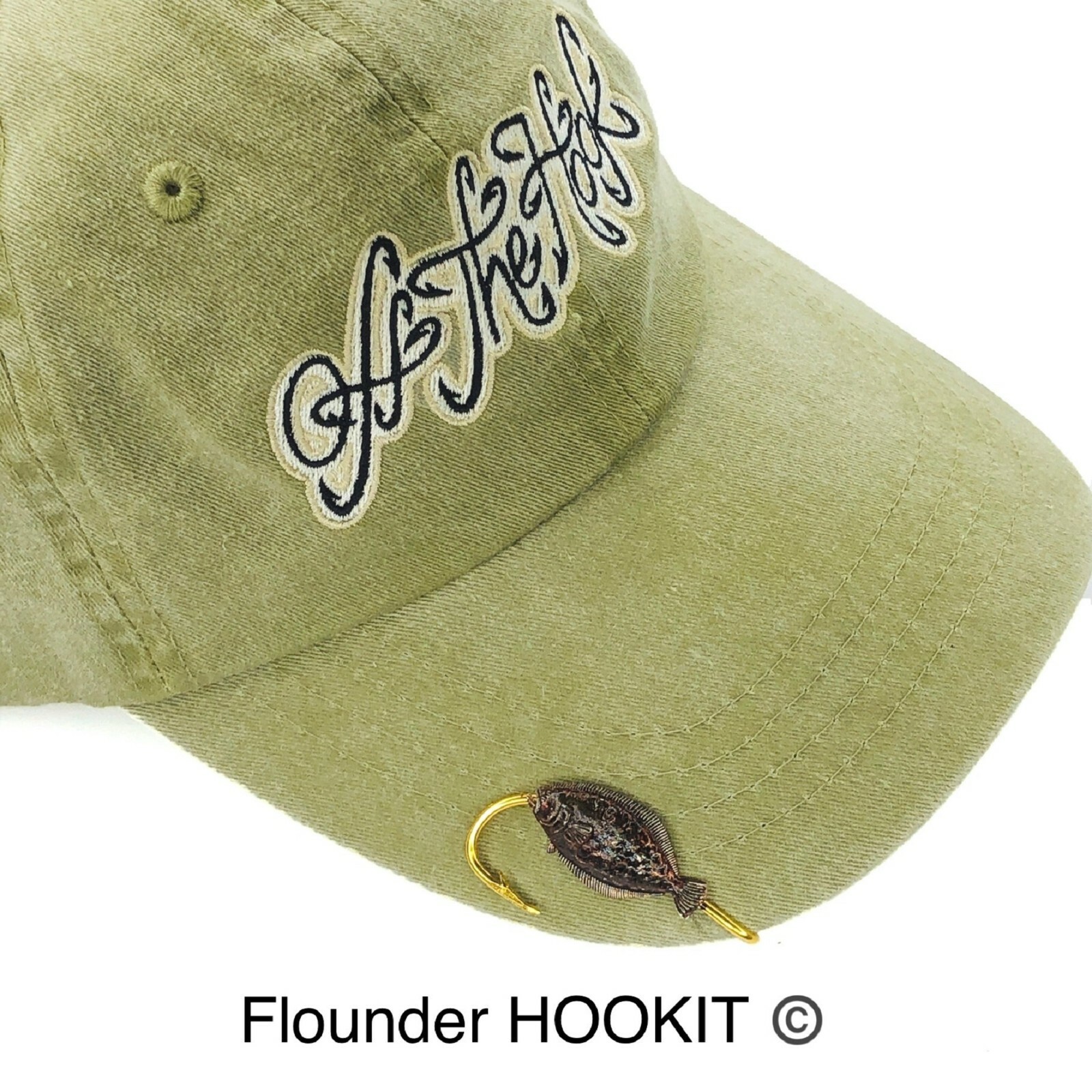 Flounder Hookit© Off The Hook Jeweler® - Flounder hook hat clip