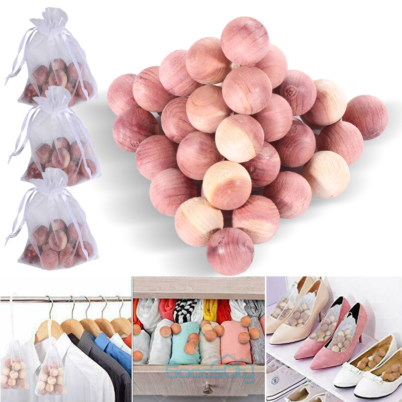 50PCS Cedar Balls 100% Aromatic Red Cedar Blocks for Closet Storage Wardrobe