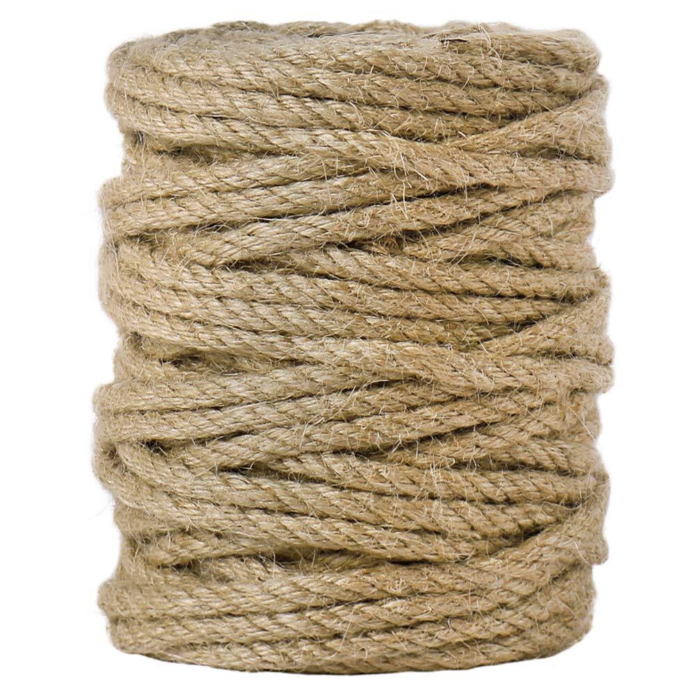 100Ft 5mm Heavy Duty Jute Twine Rope for DIY Crafts Projects Gift Wrapping