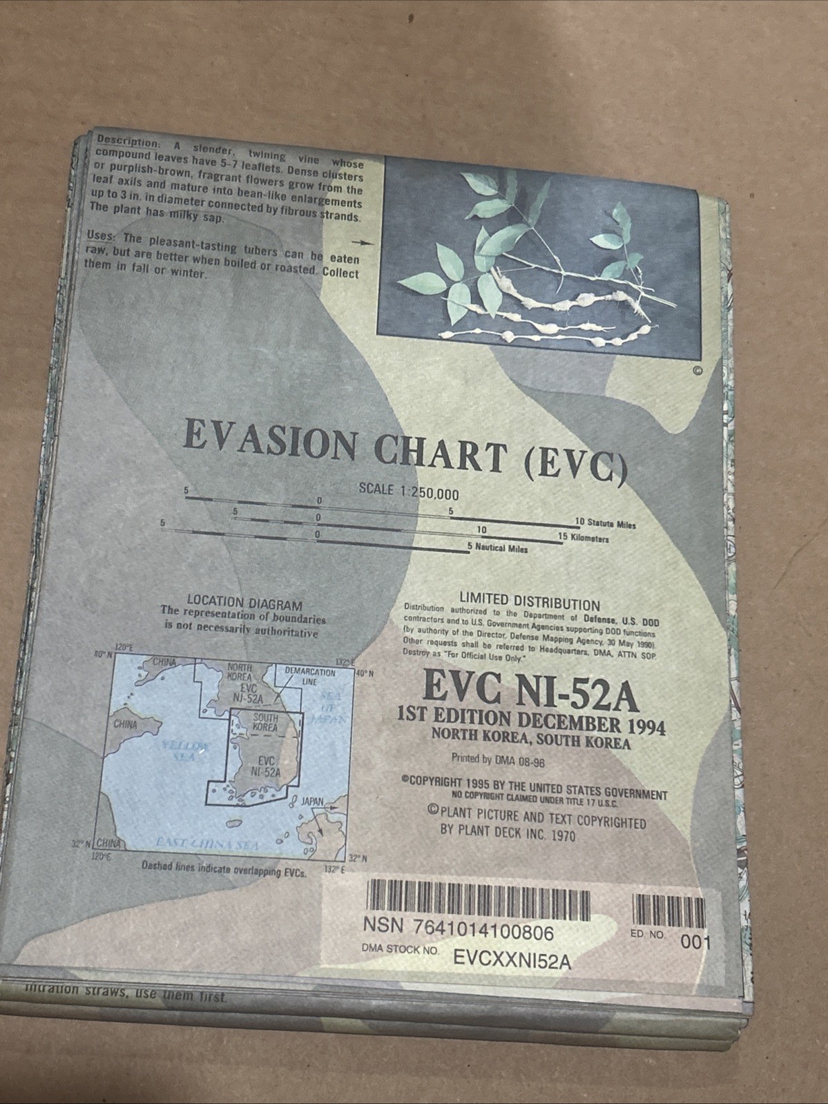 Evasion Chart, EVC NI-52A- 1st Edition Dec 1994 NK South Korea