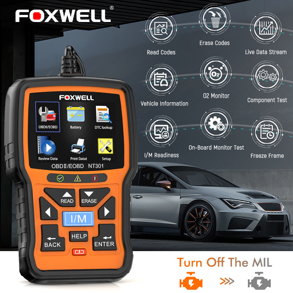 Foxwell NT301 Code Reader Check Engine Fault OBD2 Scanner Car Diagnostic Tool