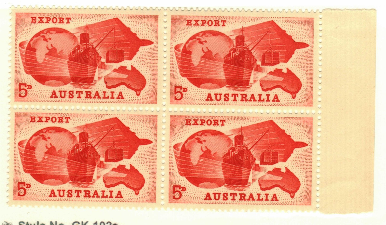 Australia #356 MH Block (4 stamps) Exports